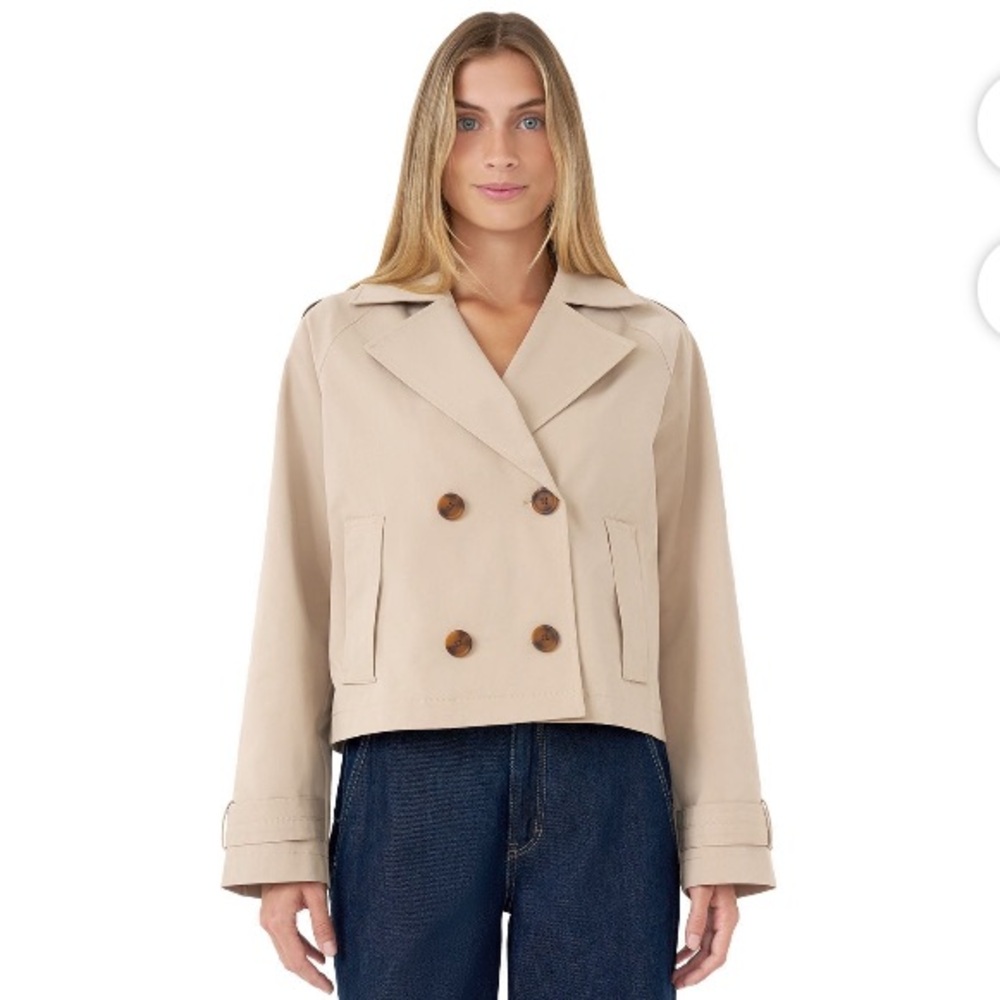 REBECCA MINKOFF | Women's Cropped Trench Coat - Picture 2 of 8